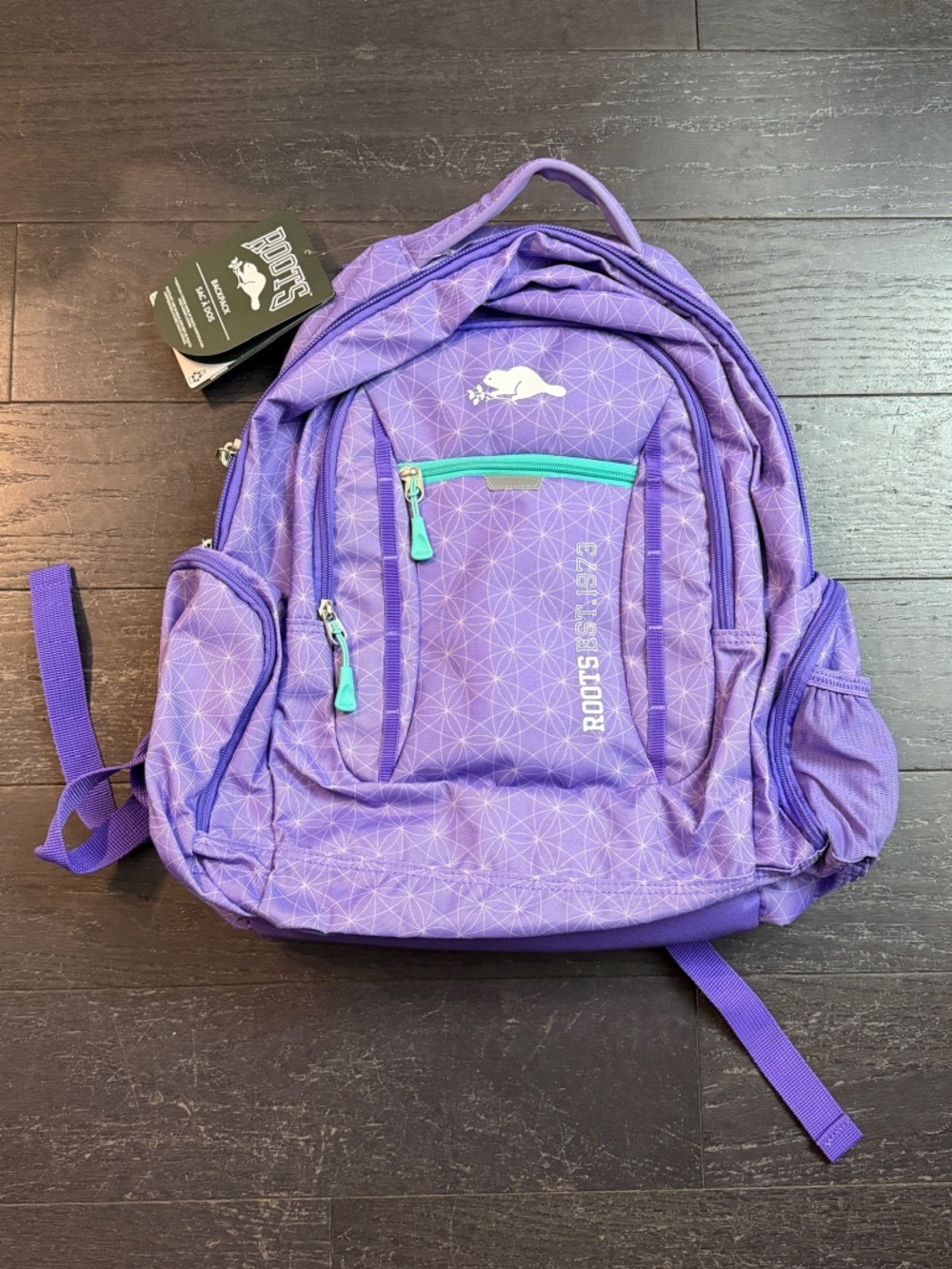 NEW Roots 38L Purple Backpack 16" Laptop Water Resistant School Travel Bag NWT